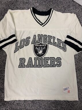 VTG Los Angeles Raiders White and Black Mesh Jersey